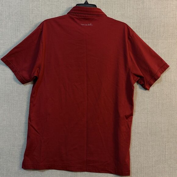 Travis Mathew Shirt Mens Large Red Short Sleeve Polo Golf Casual Tennis Preppy - Picture 8 of 8